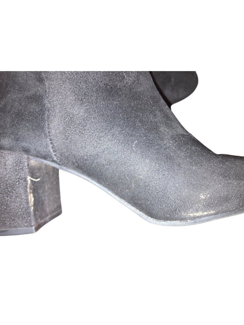 Rebel by Zigi Black Suede Block Heel Ankle Boots With Side Zippers - Size 9 - Picture 5 of 8